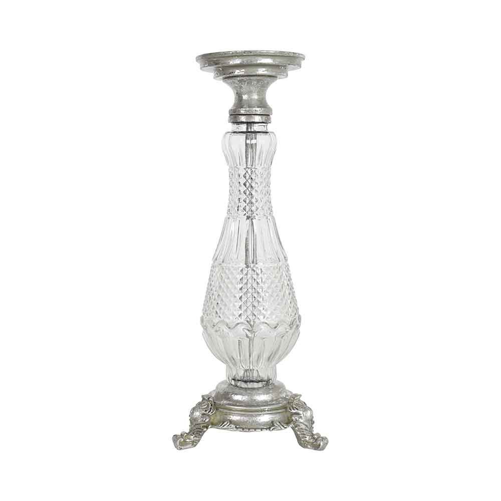 Silver and Glass Candle Holder